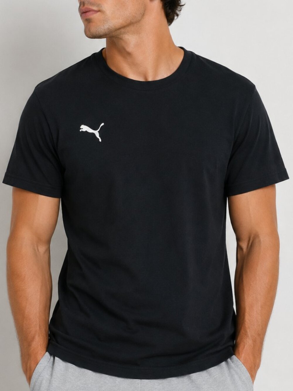 NWT Puma Black Crew Neck Athletic T-Shirt Men's Short Sleeve Performance Tee